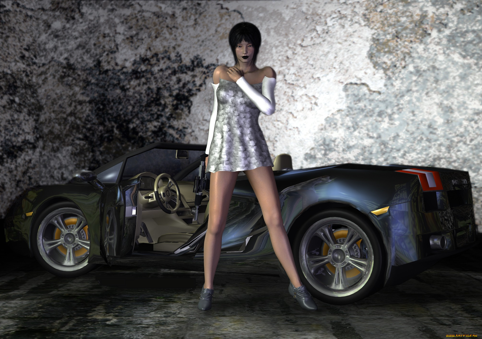 , 3d car&girl, , , , 